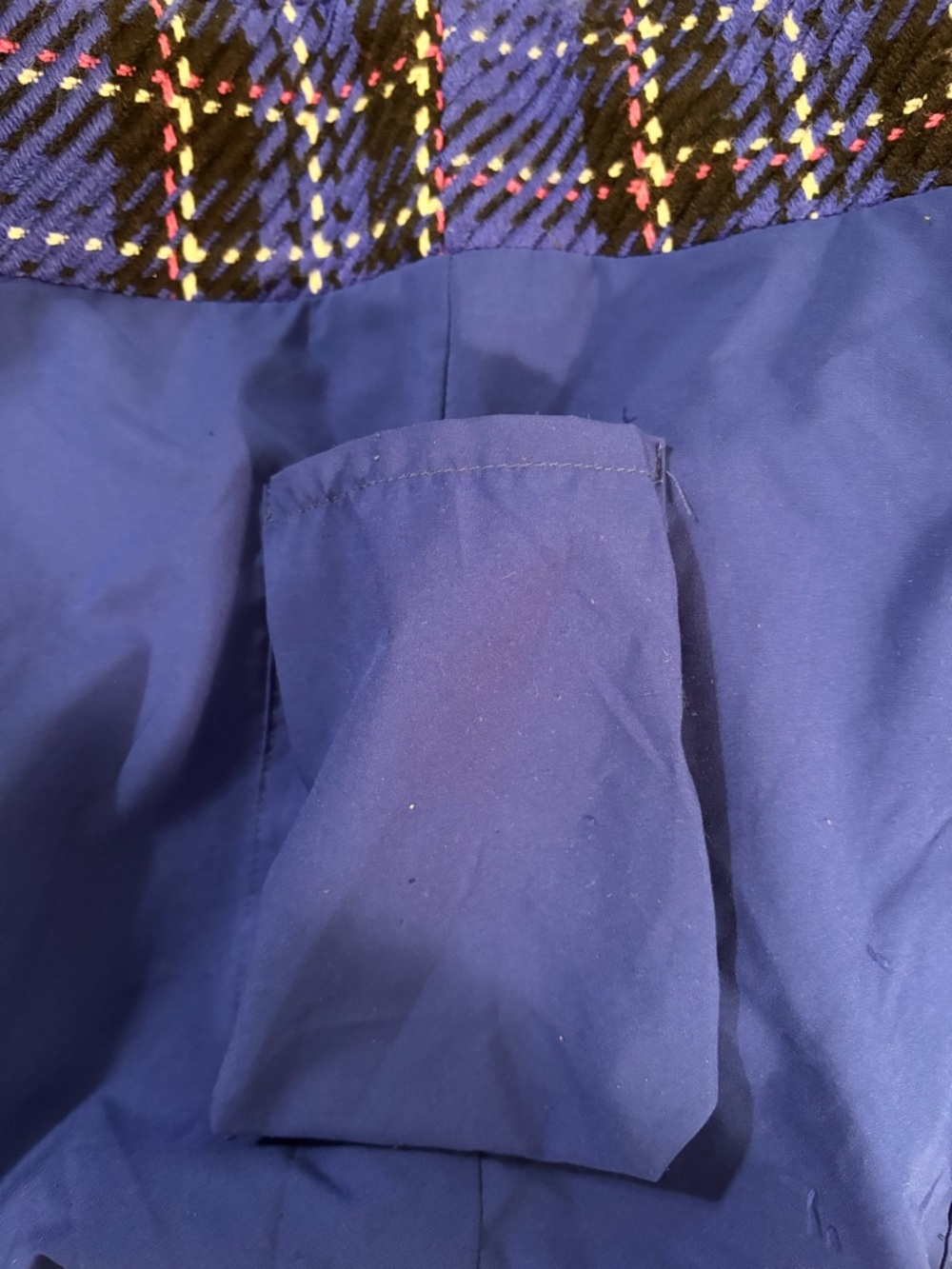 Johnny Was Mila Blue Plaid Embroidered Tote Bag - Picture 13 of 15